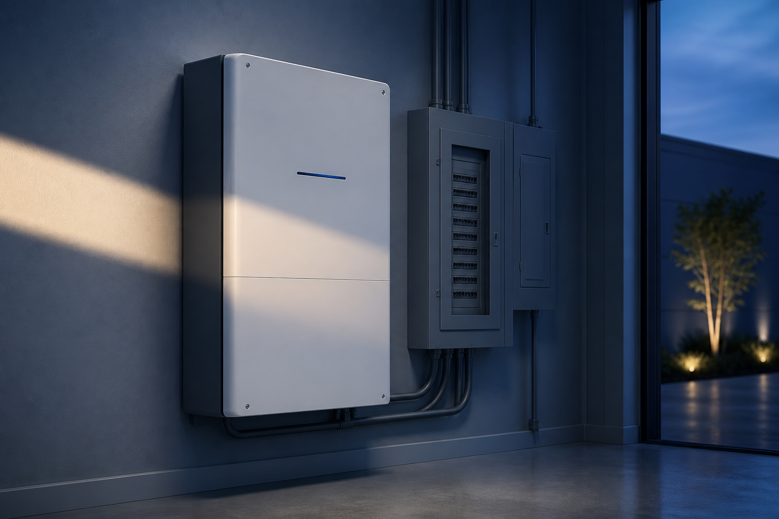 Unidade compacta de bateria instalada em área técnica